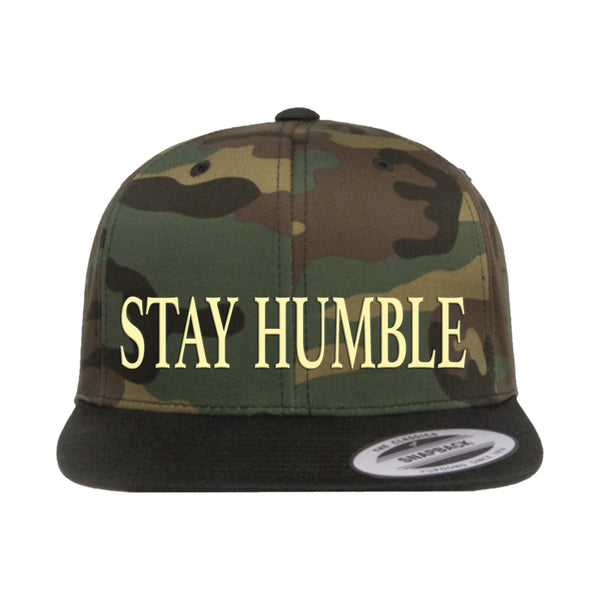 Unisex Snapback Hat | 3D Stay Humble | Camo Gold